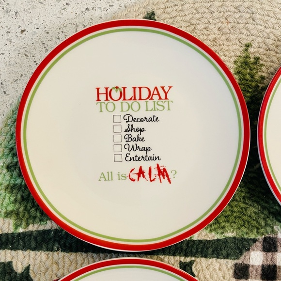 Holiday Dessert/Trinket/Candy Glass Plates - Set of 4 - Picture 3 of 6